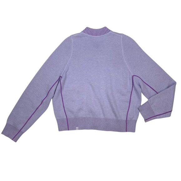 Lululemon Reversible Double Knit Zip Up Sweater 12 Purple Wool - Picture 14 of 15